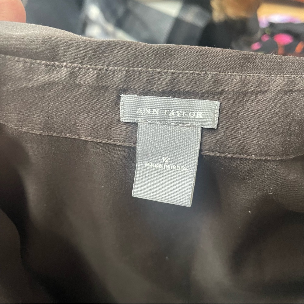 Ann Taylor Button Down Brown Collared 90s Shirt - image 5